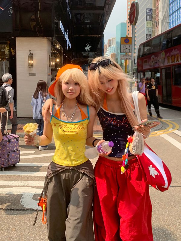 American Style Rhinestone Star Print Two-Piece Tank Top - Sexy Slim Summer Shirt for Women - Y2K Fashion