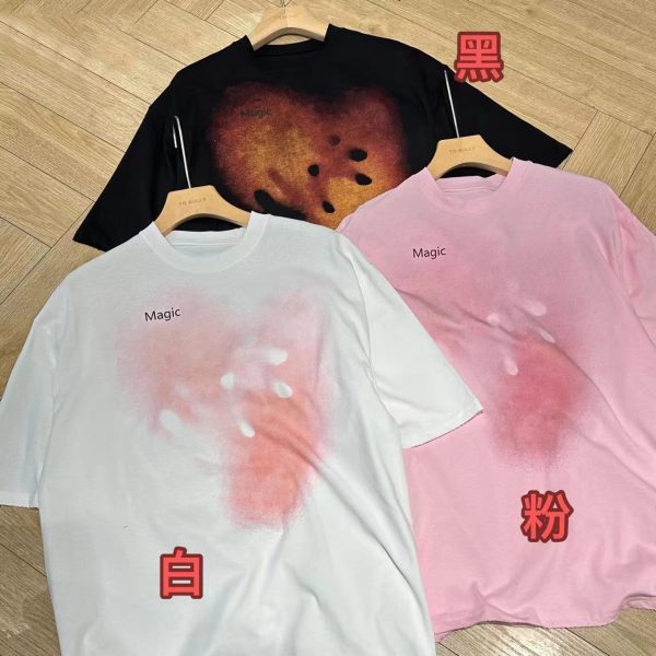 American Vintage Blurry Abstract Print Short Sleeve T-Shirt for Men and Women, Summer Loose Fit, 90s Inspired Versatile Top