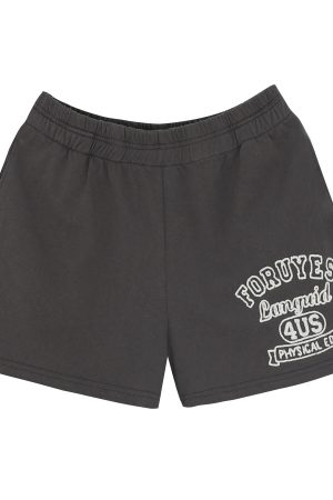 American Vintage Campus Style Slogan Logo Casual Shorts - Slim Fit Versatile Fashion for Trendy Looks