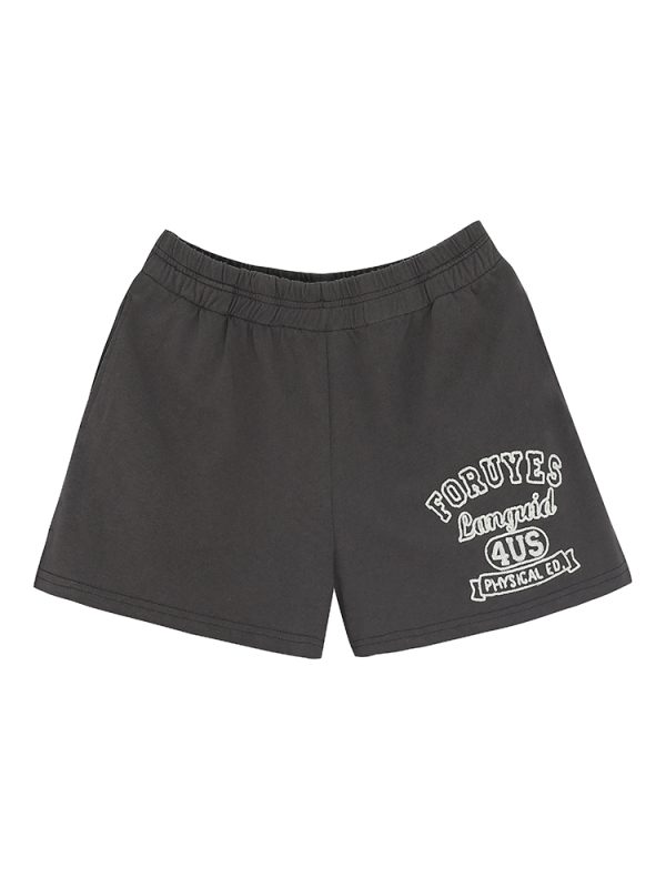 American Vintage Campus Style Slogan Logo Casual Shorts - Slim Fit Versatile Fashion for Trendy Looks