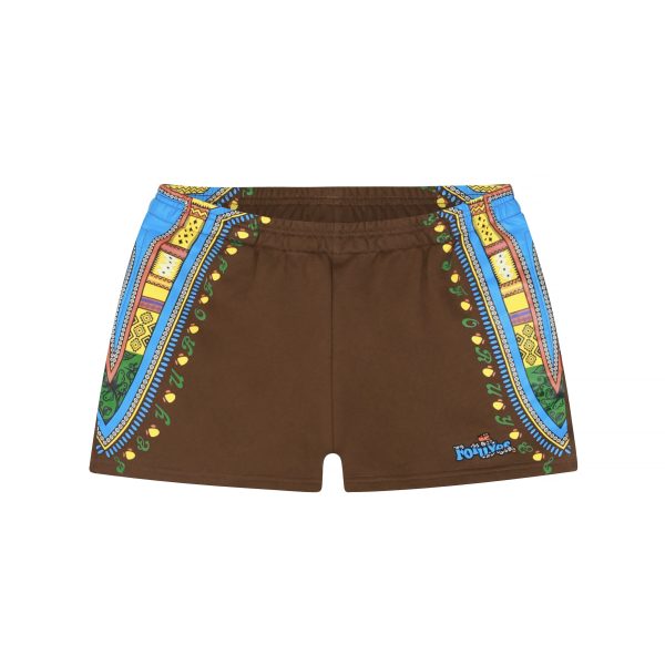 American Vintage Embroidered Ethnic Style Casual Shorts for Women - Slim Fit, Side Print, Trendy INS Look