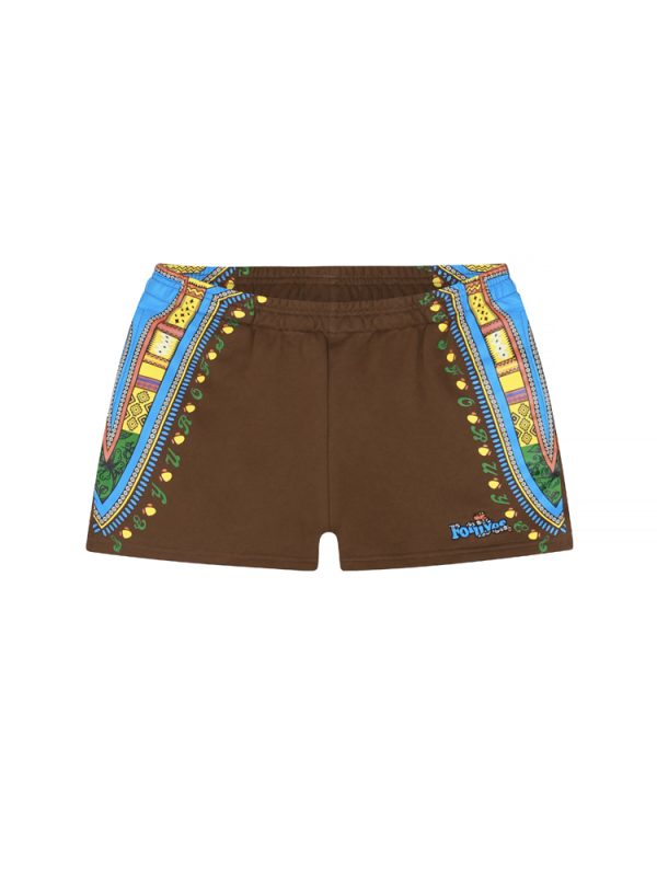 American Vintage Embroidered Ethnic Style Casual Shorts for Women - Slim Fit, Side Print, Trendy INS Look
