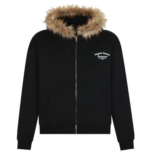 American Vintage Fur Collar Fleece Lined Hooded Sweatshirt for Couples - Retro 90s Style Jacket