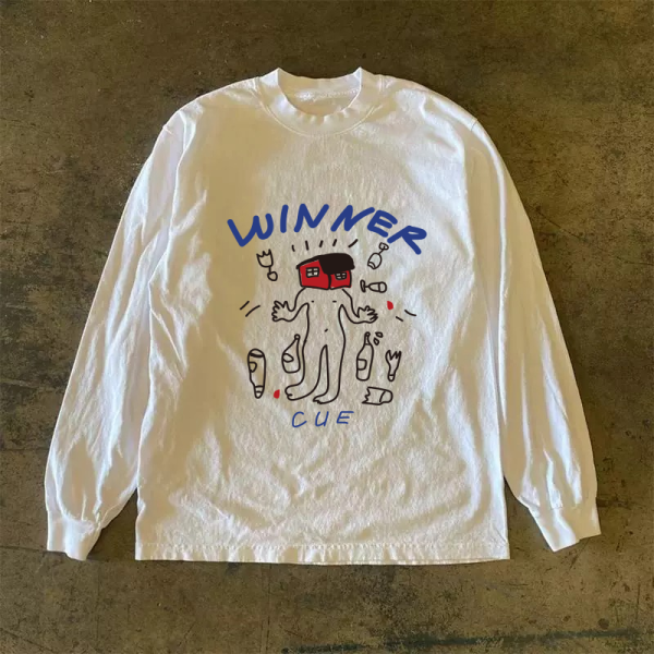 American Vintage Oversized Long Sleeve T-Shirt in 310g Pure Cotton - Non-Transparent, Versatile Street Style Fashion