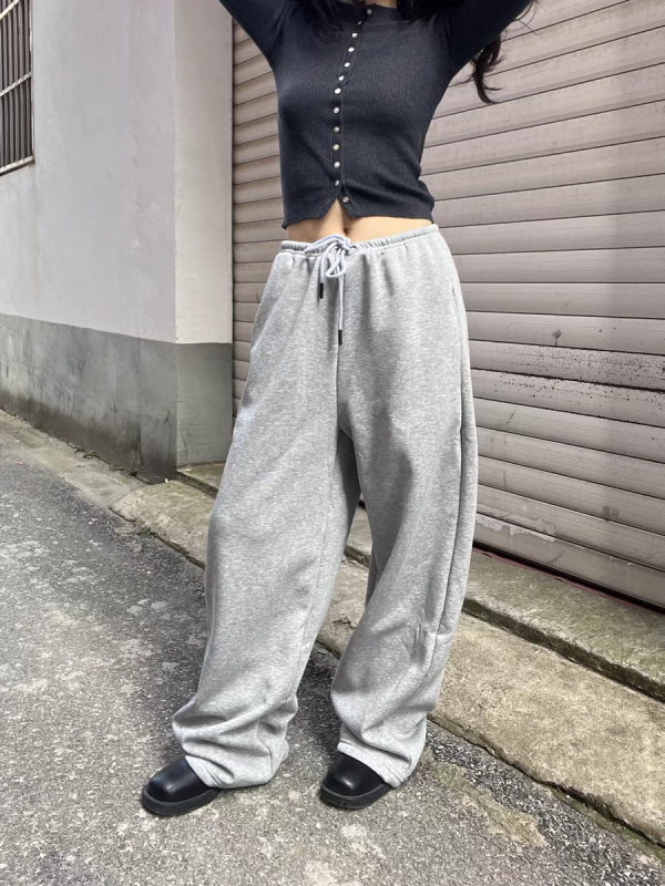 American Vintage Sports Casual Drawstring Loose Fit Slimming Banana Sweatpants for Women - Y2K Athletic Style
