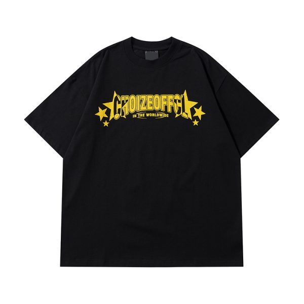 American Vintage Street Style Loose Casual Short Sleeve T-Shirt for Summer - Unisex, Retro Letter Design