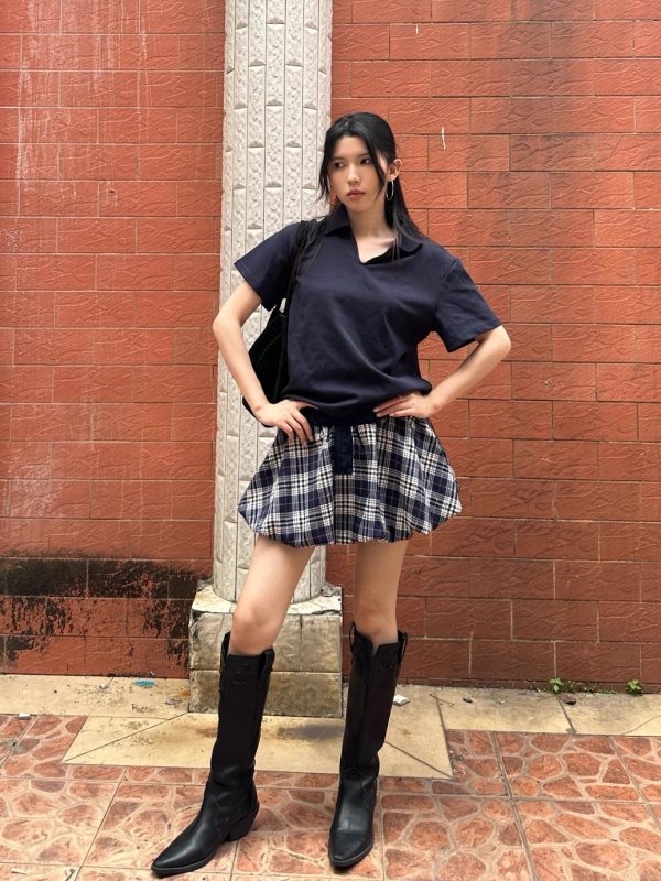 American Vintage Style Casual Plaid Tulip Skirt for Women - 2025 Chic Design, Trendy Y2K Fashion, Perfect for Everyday Wear
