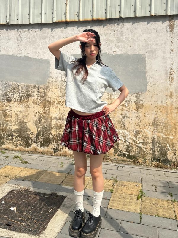 American Vintage Style Casual Plaid Tulip Skirt for Women - 2025 Chic Design, Trendy Y2K Fashion, Perfect for Everyday Wear