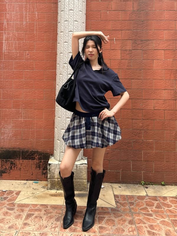 American Vintage Style Casual Plaid Tulip Skirt for Women - 2025 Chic Design, Trendy Y2K Fashion, Perfect for Everyday Wear