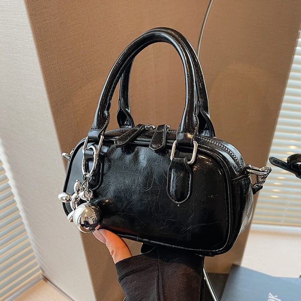 Angola Red Textured Handbag for Women - 2025 New Style Wedding Bowling Bag, Small Square Crossbody Shoulder Bag