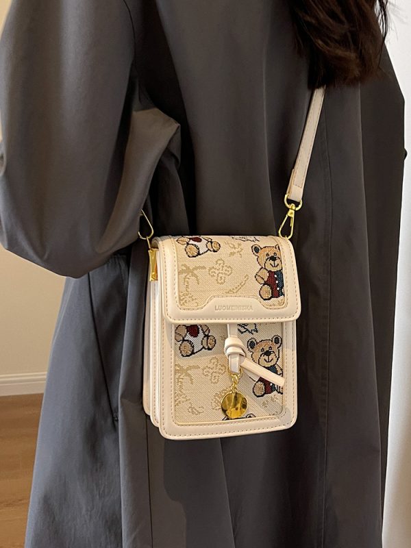 Artistic Cartoon Phone Bag for Women - Versatile Textured Crossbody Shoulder Bag - Trendy Autumn 2025 Fashion