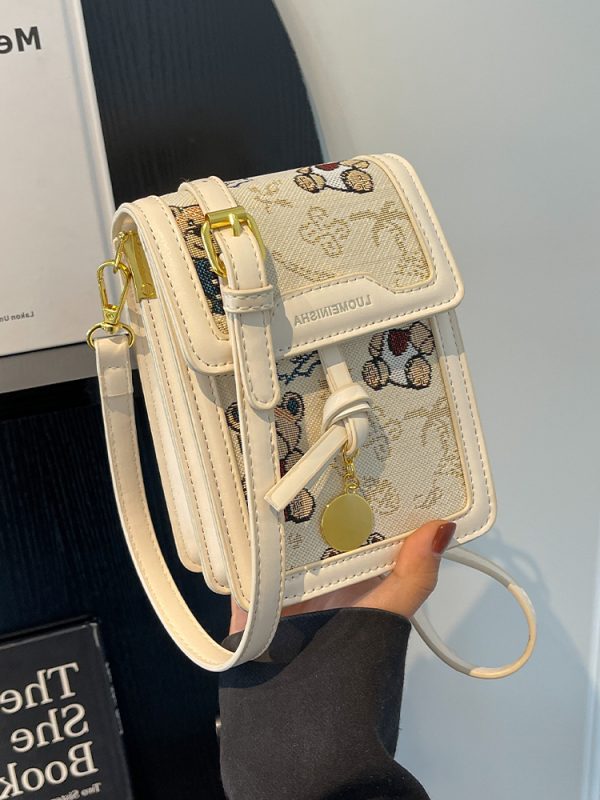 Artistic Cartoon Phone Bag for Women - Versatile Textured Crossbody Shoulder Bag - Trendy Autumn 2025 Fashion