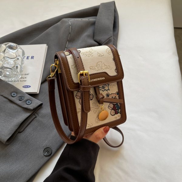 Artistic Cartoon Phone Bag for Women - Versatile Textured Crossbody Shoulder Bag - Trendy Autumn 2025 Fashion