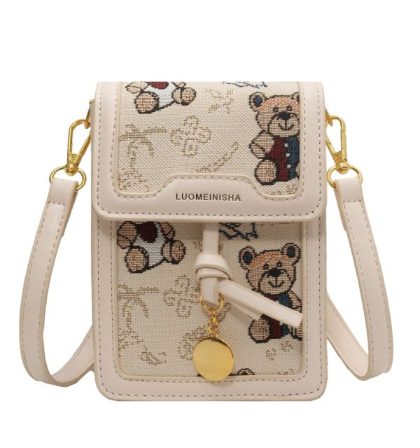 Artistic Cartoon Phone Bag for Women - Versatile Textured Crossbody Shoulder Bag - Trendy Autumn 2025 Fashion