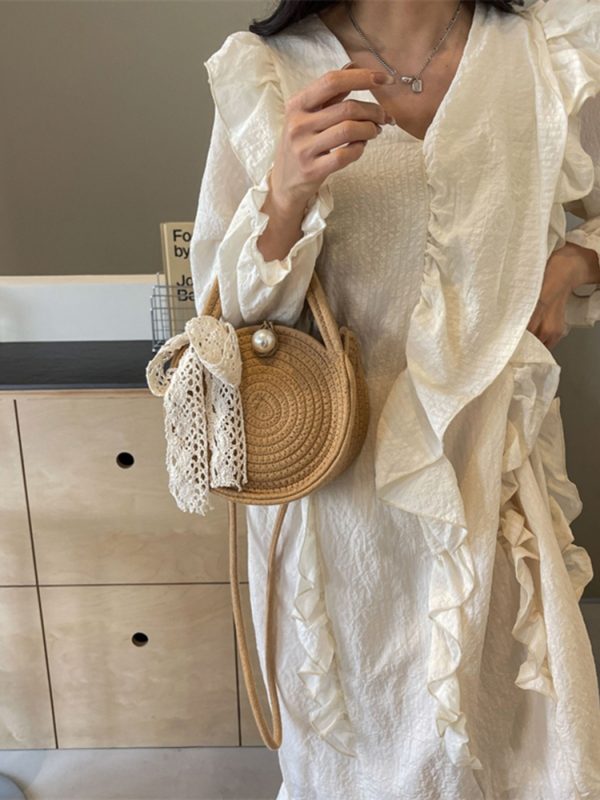 Autumn 2025 Woven Beach Tote Bag for Women, Straw Handbag, Perfect for Seaside and Vacation Getaways