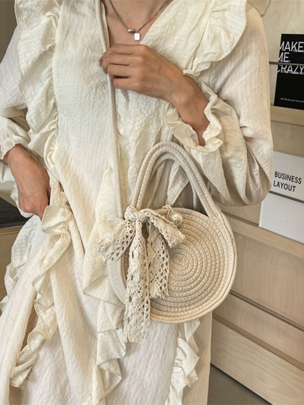 Autumn 2025 Woven Beach Tote Bag for Women, Straw Handbag, Perfect for Seaside and Vacation Getaways