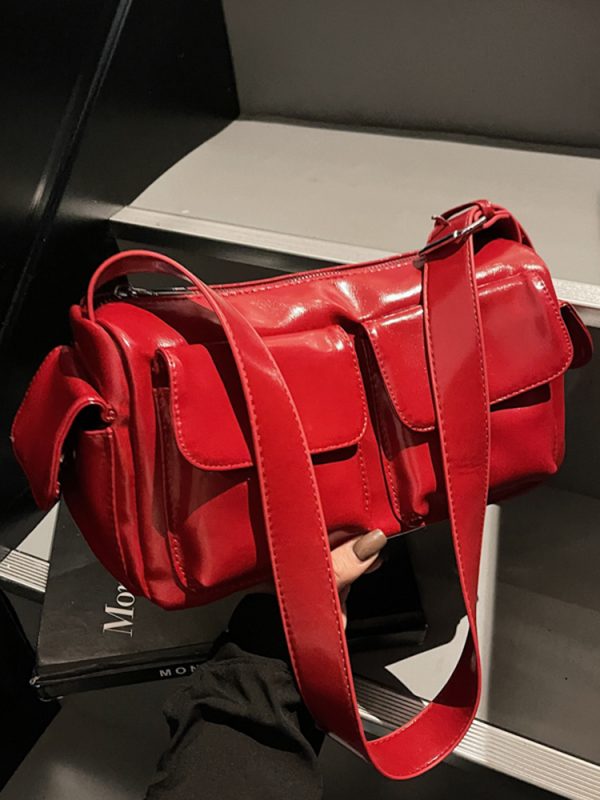 Autumn Angola Red Vintage Small Square Bag for Women - Trendy Shoulder Crossbody Bag 2025 Fashion Essential