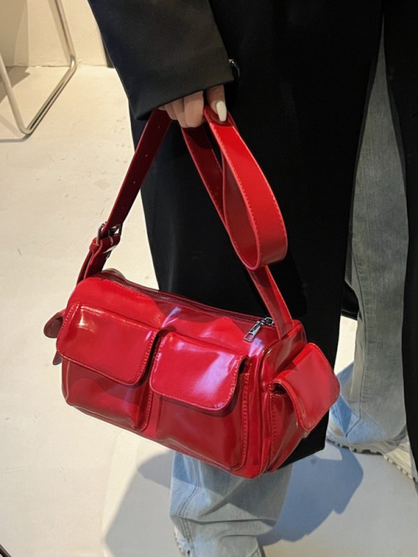 Autumn Angola Red Vintage Small Square Bag for Women - Trendy Shoulder Crossbody Bag 2025 Fashion Essential