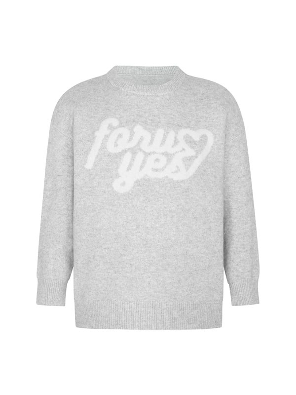 Autumn Winter Casual Heart Print Knitted Sweater - Loose Fit Round Neck Pullover, National Trendy Style for Cozy Days