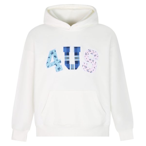 Autumn Winter Patchwork Embroidered Plaid Floral Couple Loose Hoodie Unisex Y2K Style Fashion