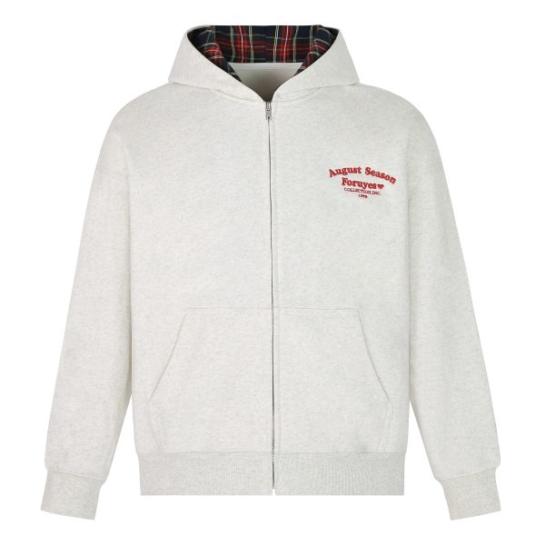 Autumn Winter Plaid Splicing Slogan Letter Couple Zipper Hoodie Cardigan Jacket - Casual Streetwear, Y2K Fashion Style