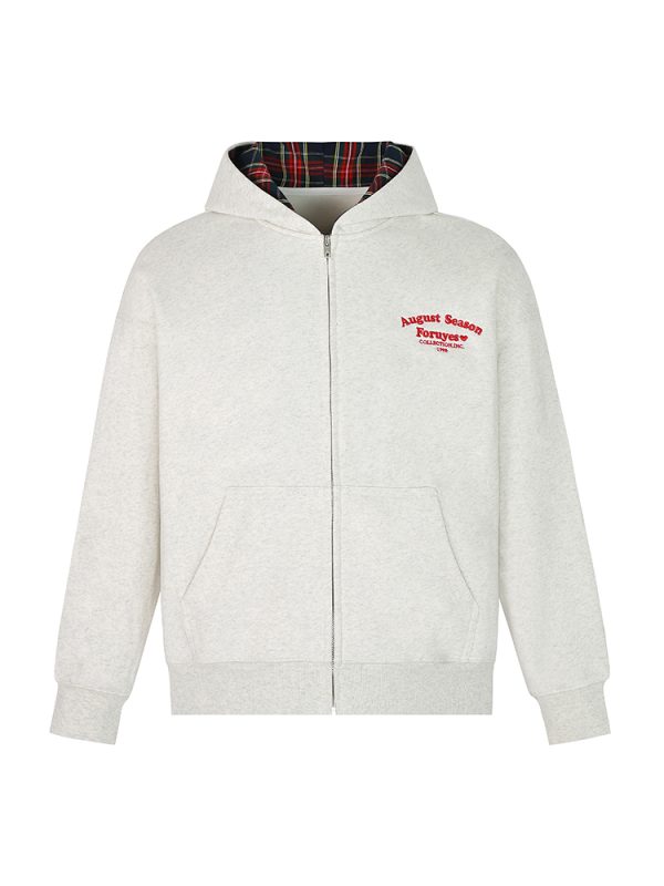 Autumn Winter Plaid Splicing Slogan Letter Couple Zipper Hoodie Cardigan Jacket - Casual Streetwear, Y2K Fashion Style