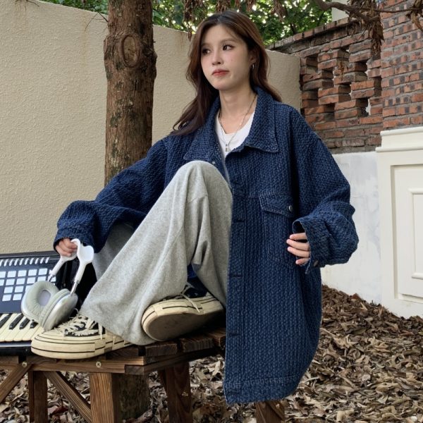 Autumn Women's Denim Jacket - Niche Loose BF Style, Casual Top for Work, Small Fragrant Wind Ins Design