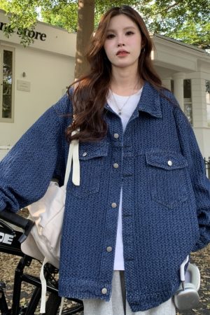 Autumn Women's Denim Jacket - Niche Loose BF Style, Casual Top for Work, Small Fragrant Wind Ins Design