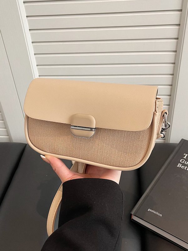 Avocado Green Women's Color-Blocking Small Square Bag - High-End Niche Fashion Shoulder Crossbody Saddle Bag 2025