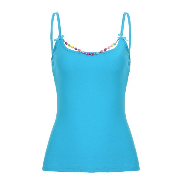 Backless Beaded Bow Tie Women's Casual Vest - Summer Beach Stretch Top for Outdoor Style