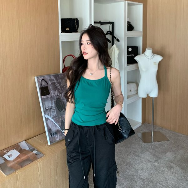 Backless Camisole with Chest Pad - Women's Summer Hot Girl Outerwear - Trendy Small Top for Y2K Style and Summer Fashion
