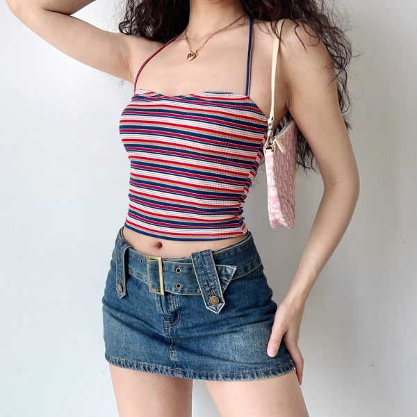 Backless Halter Tank Top for Women - Sexy Fitted Base Layer in European & American Style, Chic Summer Essential