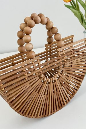 Bamboo Woven Handbag for Women, Versatile Commuter Bag, Spring/Summer 2025 Niche Design, Eco-Friendly Bamboo Joint Bag