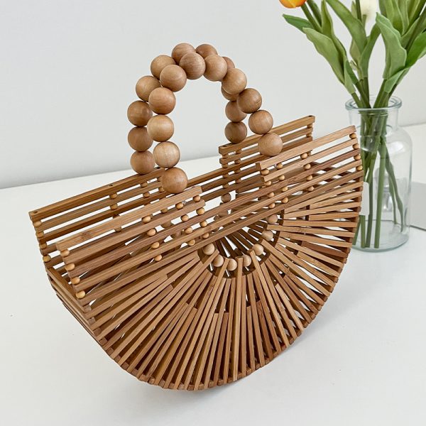 Bamboo Woven Handbag for Women, Versatile Commuter Bag, Spring/Summer 2025 Niche Design, Eco-Friendly Bamboo Joint Bag