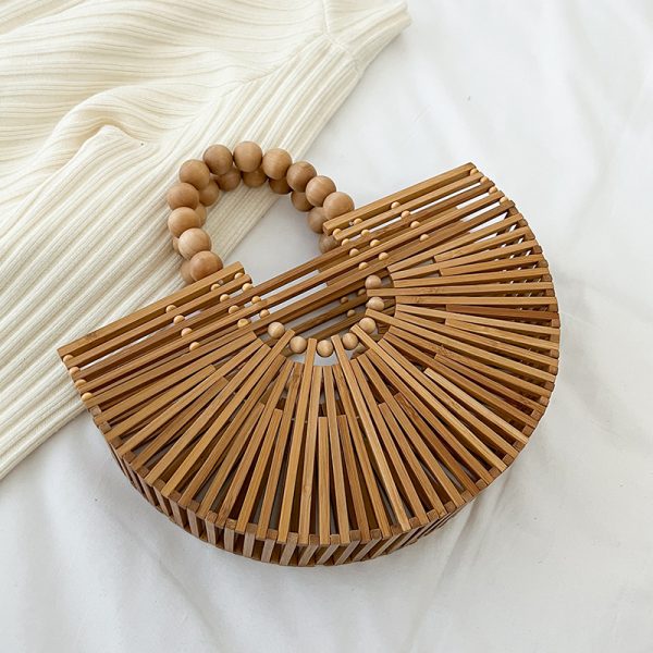 Bamboo Woven Handbag for Women, Versatile Commuter Bag, Spring/Summer 2025 Niche Design, Eco-Friendly Bamboo Joint Bag