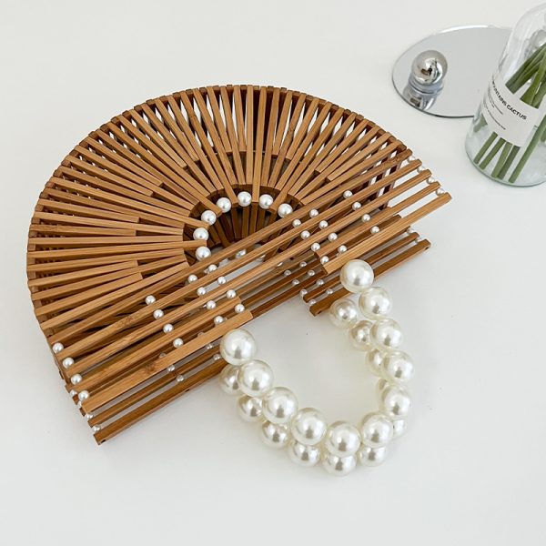 Bamboo Woven Handbag for Women, Versatile Commuter Bag, Spring/Summer 2025 Niche Design, Eco-Friendly Bamboo Joint Bag