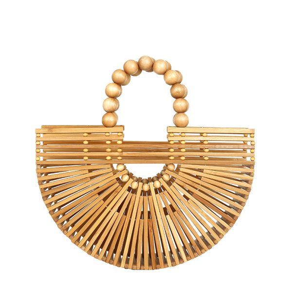 Bamboo Woven Handbag for Women, Versatile Commuter Bag, Spring/Summer 2025 Niche Design, Eco-Friendly Bamboo Joint Bag