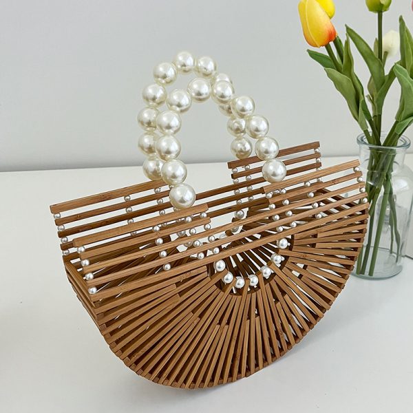 Bamboo Woven Handbag for Women, Versatile Commuter Bag, Spring/Summer 2025 Niche Design, Eco-Friendly Bamboo Joint Bag
