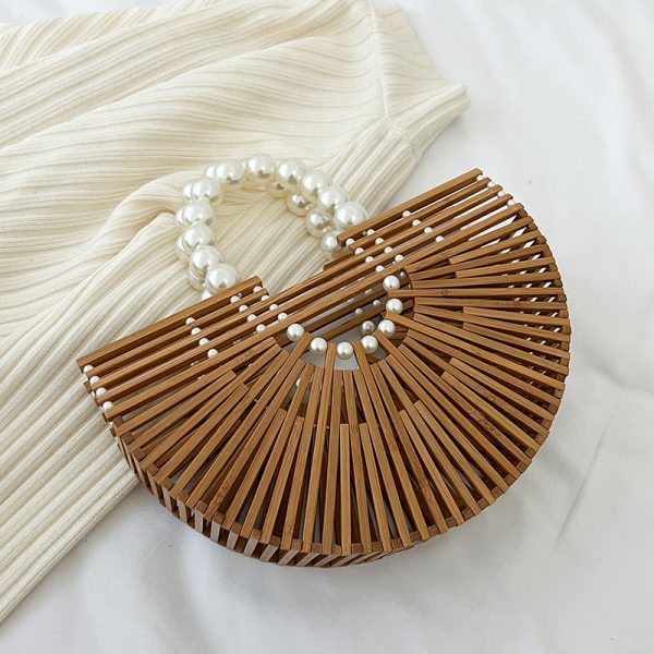 Bamboo Woven Handbag for Women, Versatile Commuter Bag, Spring/Summer 2025 Niche Design, Eco-Friendly Bamboo Joint Bag