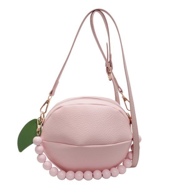 Beaded Round Handbag for Women - Summer Fresh Hot Pink Crossbody Phone Bag 2025, Trendy Small Purse for Casual Style