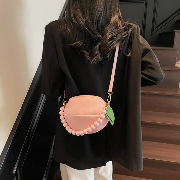 Beaded Round Handbag for Women - Summer Fresh Hot Pink Crossbody Phone Bag 2025, Trendy Small Purse for Casual Style