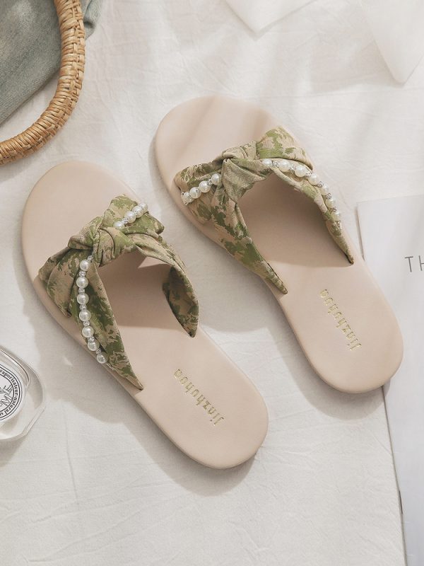 Beautiful Sheepskin Flat Sandals for Women - Summer French Style Beach Shoes, Perfect with Skirts - New Model 2025