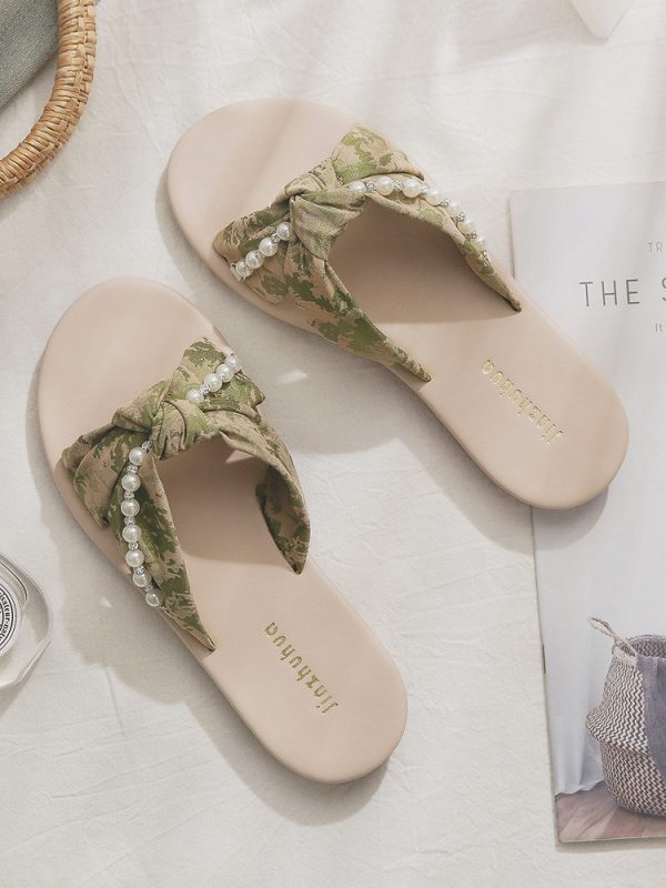 Beautiful Sheepskin Flat Sandals for Women - Summer French Style Beach Shoes, Perfect with Skirts - New Model 2025
