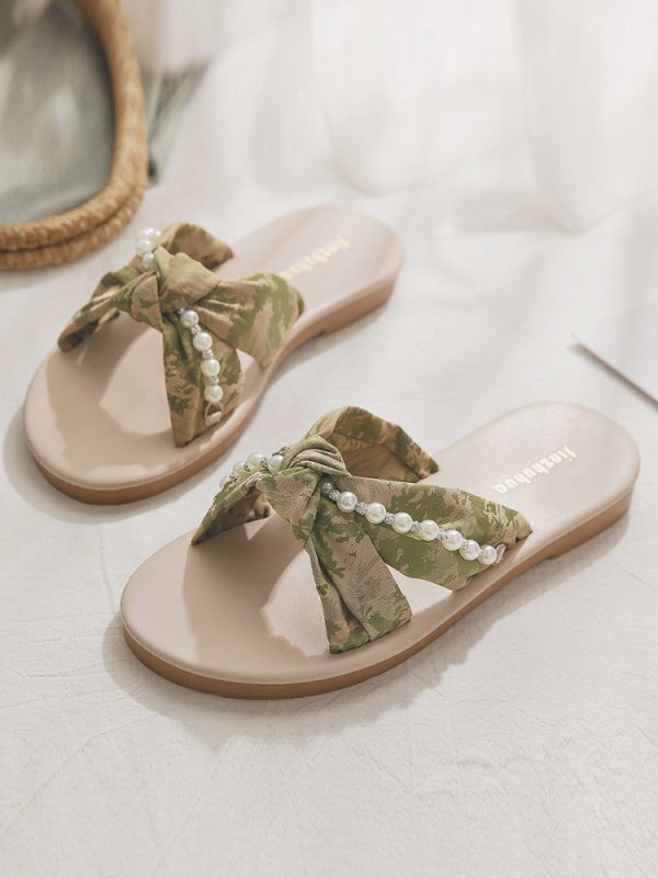 Beautiful Sheepskin Flat Sandals for Women - Summer French Style Beach Shoes, Perfect with Skirts - New Model 2025