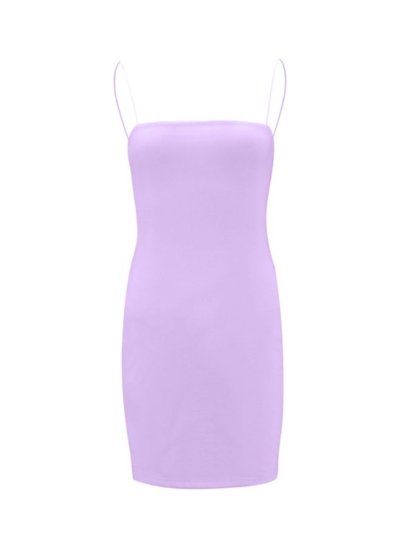 Black Spaghetti Strap Bodycon Dress - Slim Fit Retro Y2K Style for Spicy Girls - Itchy American Fashion