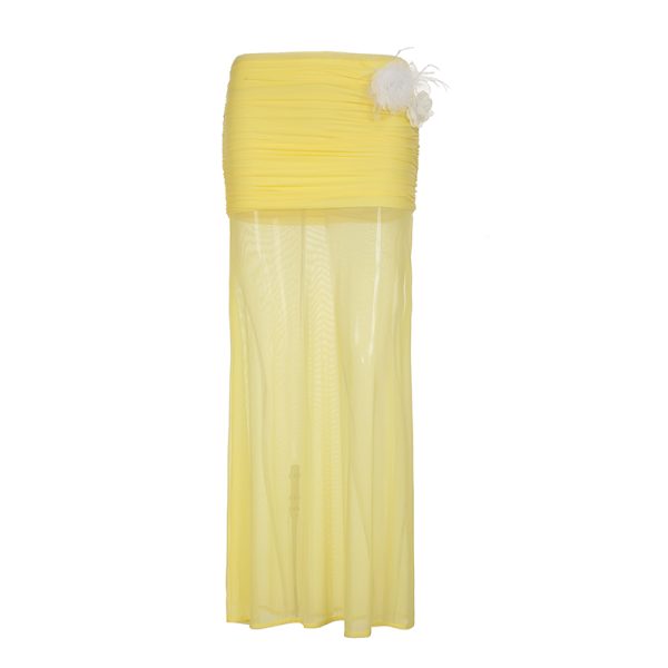 Blue Rose Printed Tulle Vintage Midi Skirt - Elegant Long Skirt for Spring - Trendy Floral Design, Perfect for 90s and Y2K Styles