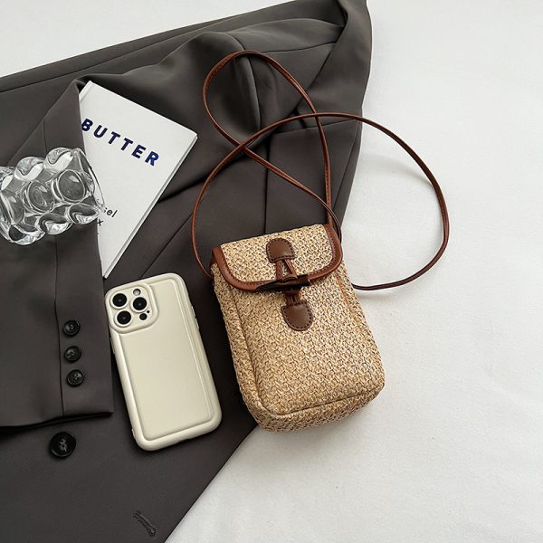 Bohemian Woven Beach Bag for Women - Summer 2025 Shoulder Crossbody Bag with Phone Pocket - Ideal for Seaside Vacations