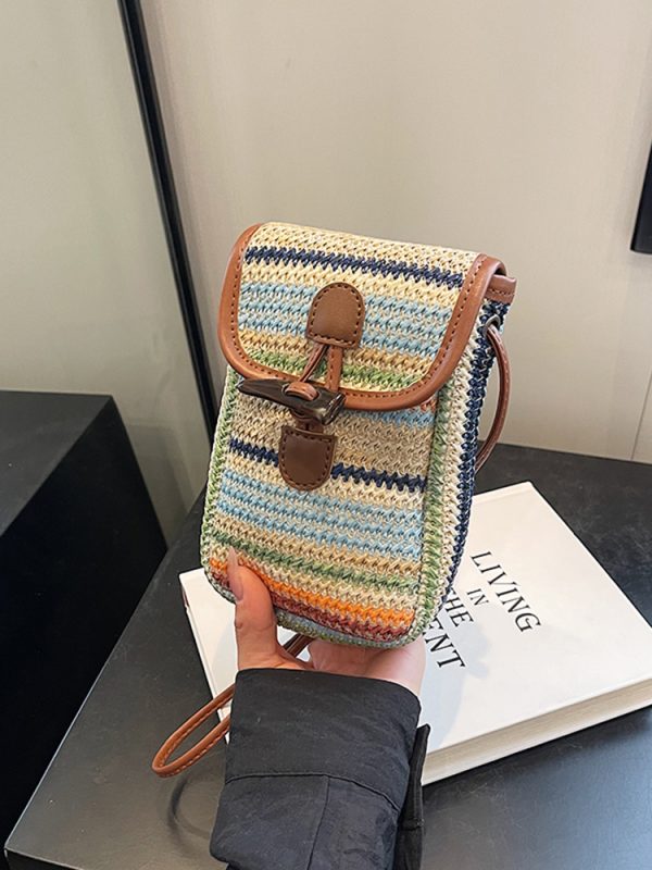 Bohemian Woven Beach Bag for Women - Summer 2025 Shoulder Crossbody Bag with Phone Pocket - Ideal for Seaside Vacations