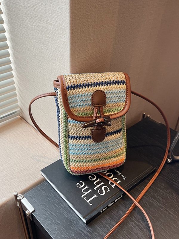 Bohemian Woven Straw Beach Bag for Women, 2025 Vacation Crossbody Shoulder Tote for Seaside Style