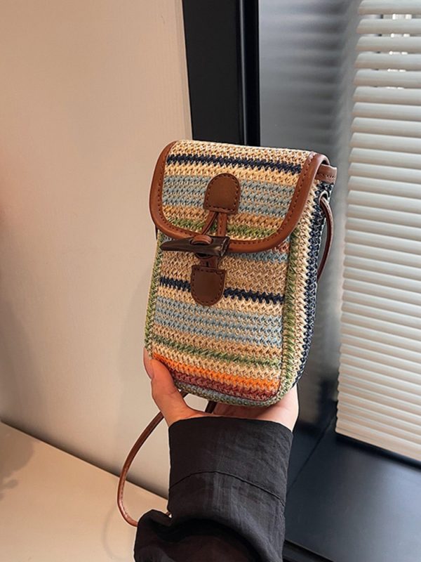 Bohemian Woven Straw Beach Bag for Women, 2025 Vacation Crossbody Shoulder Tote for Seaside Style
